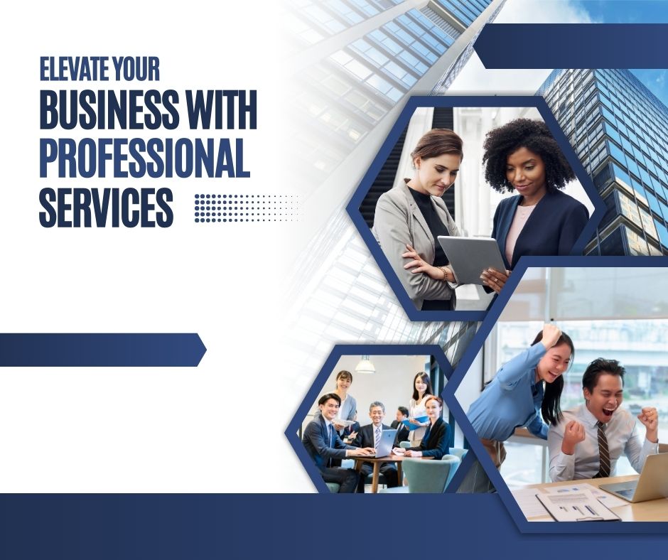 Blue Modern Business with Professional Services Facebook Post